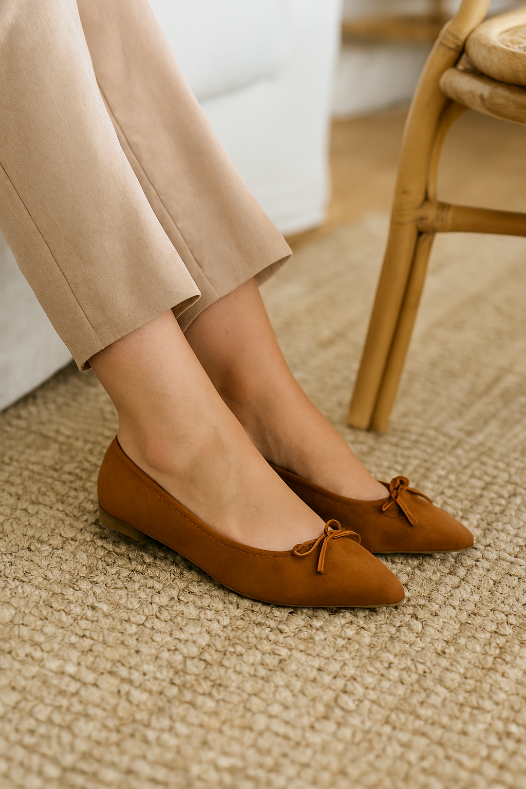 Comfortable, low-heeled shoes next to high heels, symbolizing the right choice